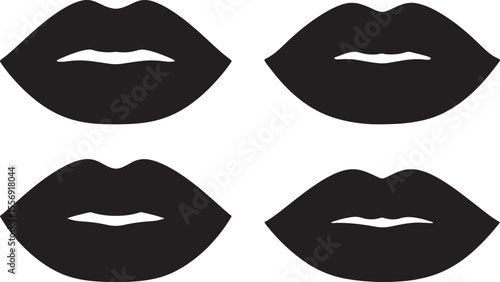 Girl Lips Icon Silhouette on White Background vector illustration
