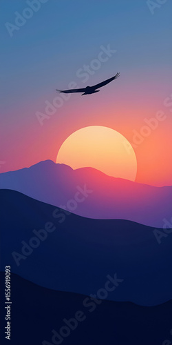 sunset in the mountains