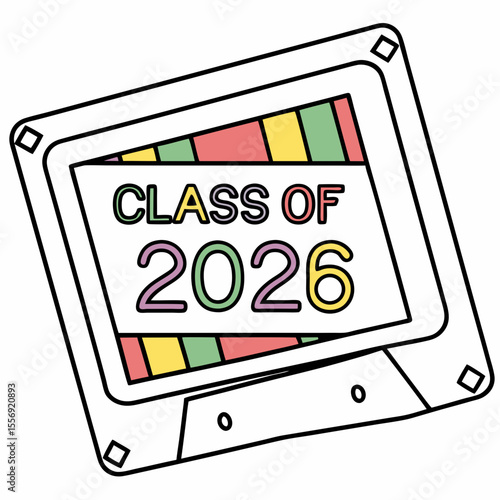 Colorful cassette tape with graduation year vintage retro