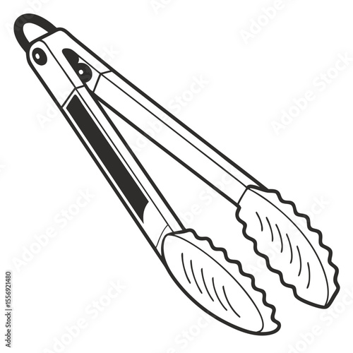 Black and white kitchen tongs kitchen utensil cooking tool