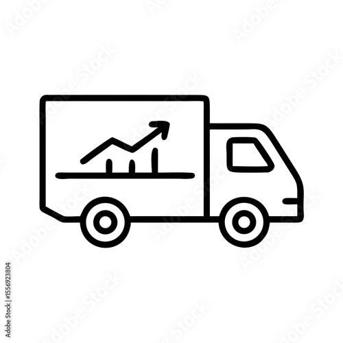 Delivery Truck with Growth Chart Icon – Logistics and Business Progress Symbol