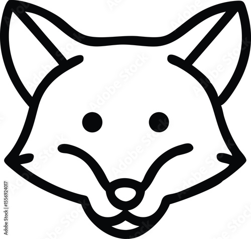 Simple black outline shows an animal head with pointy ears and a face