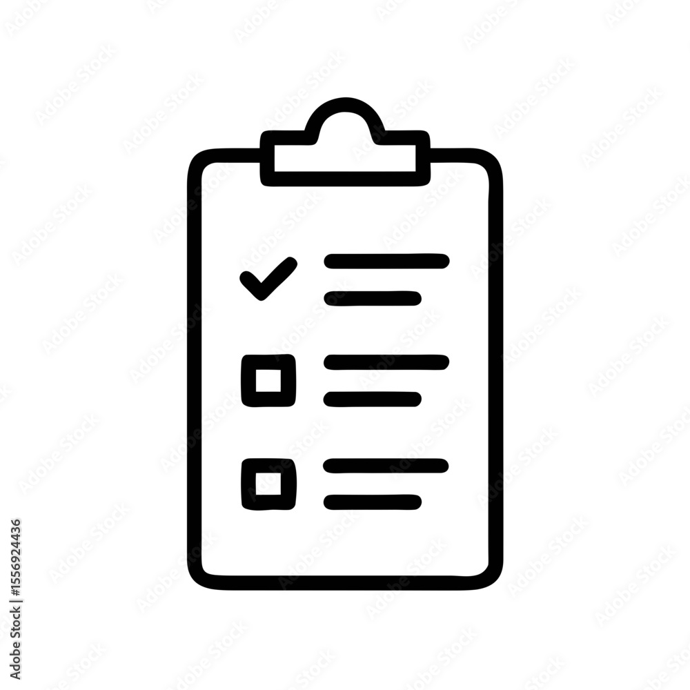 Checklist Clipboard Line Icon – Minimal Task Management Symbol Checklist Clipboard Line Icon – Minimal Task Management Symbol