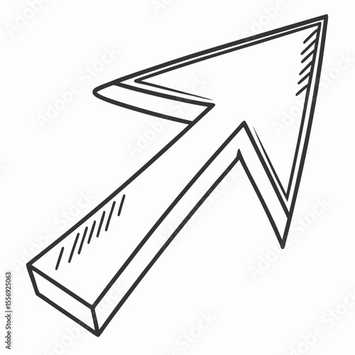 Stylized Arrow Pointing Upwards direction forward