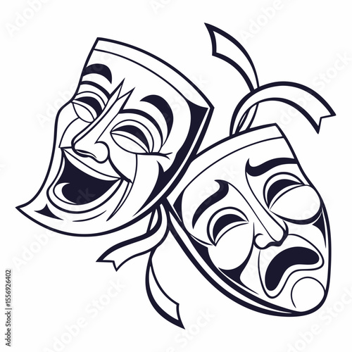 Comedy tragedy masks expressive faces theatrical performance theatre drama