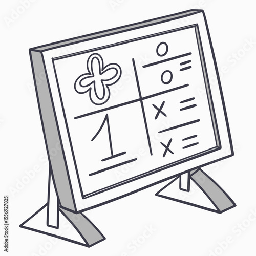 Chalkboard with mathematical symbols and game education learning