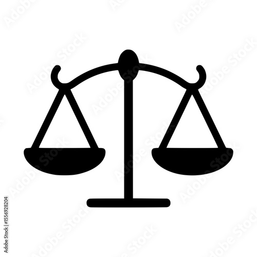 Scales of Justice Icon - Black Outline