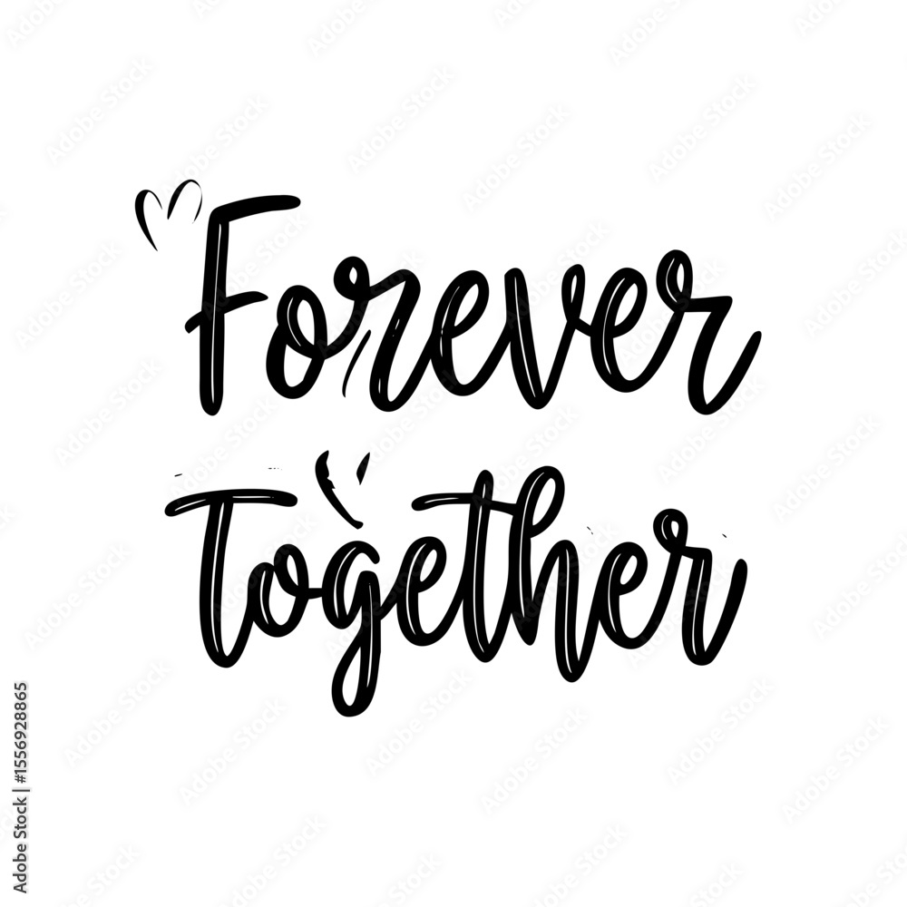 Obraz premium Golden heart with forever together inscription love