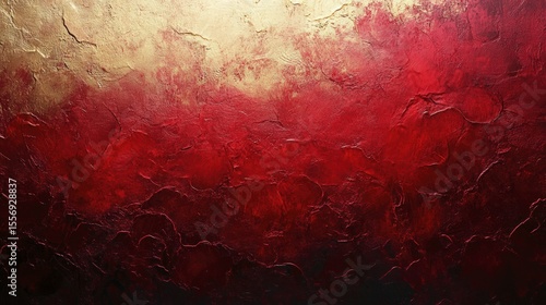 Textural abstraction of gold and deep red gradients merging into darkness below