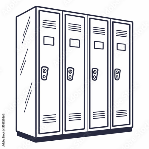 Row of School Lockers hallway storage