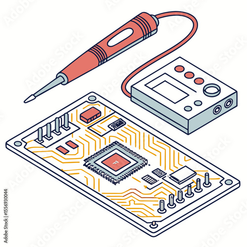Electronic circuit board diagnostic tool and soldering iron electronic components