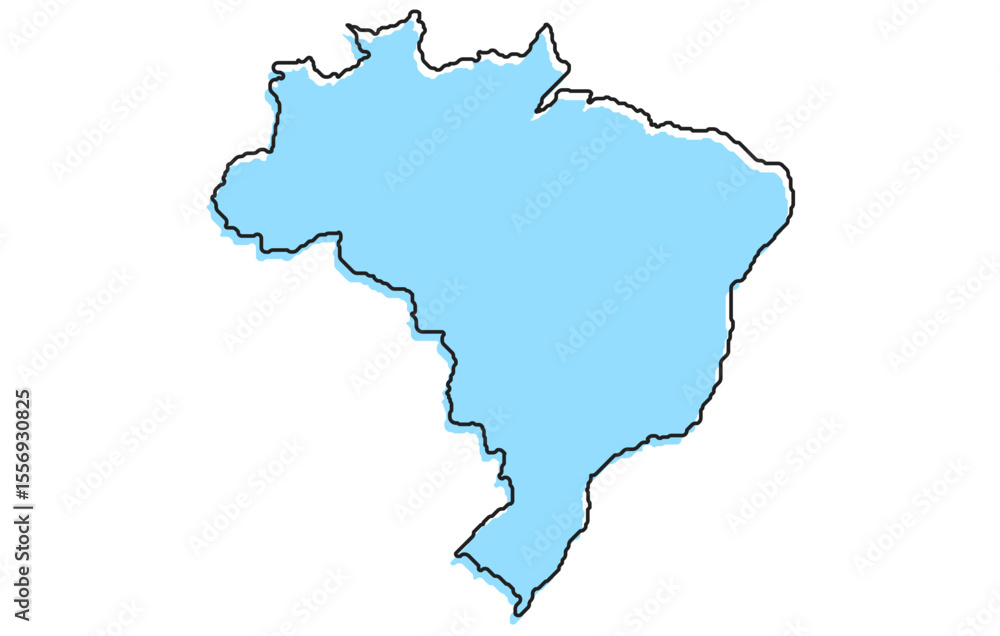 Obraz premium A simple stylized map of the country of Brazil