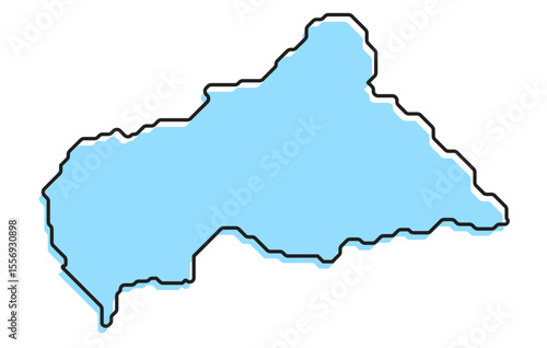 A simple stylized map of the country of Central African Republic