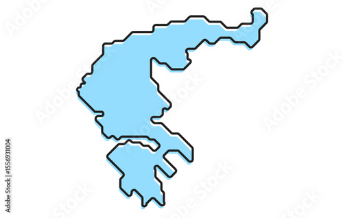 A simple stylized map of the country of Greece