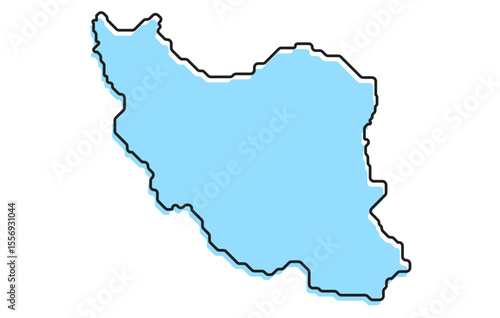 A simple stylized map of the country of Iran