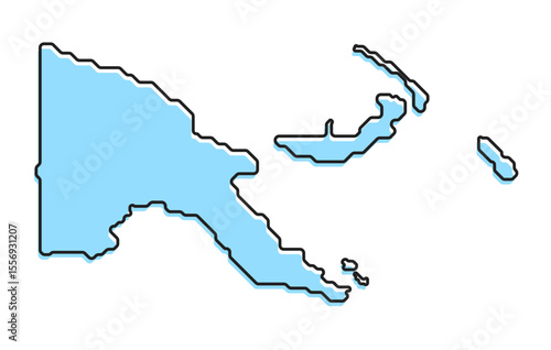 A simple stylized map of the country of Papua New Guinea