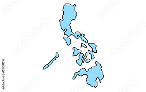 A simple stylized map of the country of Philippines
