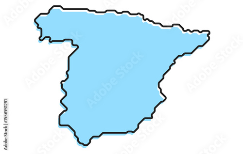 A simple stylized map of the country of Spain