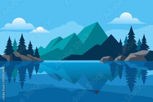 I recommend Snowy mountain landscape with a frozen lake for describing your image