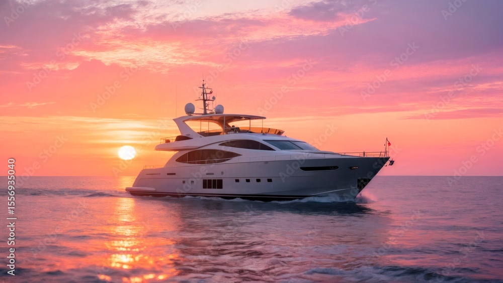 Luxury Yacht at Sunset, Serene Ocean Escape, Exclusive Leisure, and High-Net-Worth Lifestyle. Ideal for travel, marine, and aspirational marketing Luxury Yacht at Sunset, Serene Ocean Escape, Exclusive Leisure, and High-Net-Worth Lifestyle. Ideal for travel, marine, and aspirational marketing