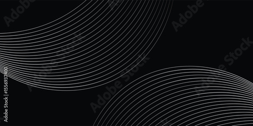 Abstract wave element for design. Digital frequency track equalizer. Stylized line art background. Vector illustration. Wave with lines created using blend tool. Curved wavy line, vector lines
