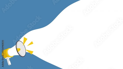 megaphone with copy space for annoucement or marketing, 4K animation