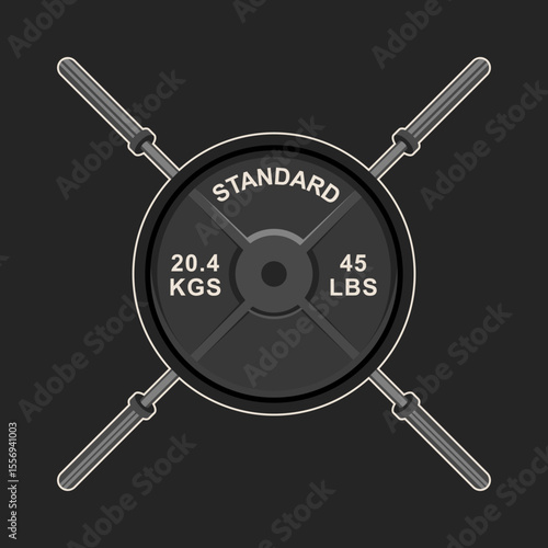 Weight plate with cross bars logo