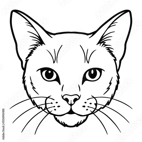 Cat Face Outline feline animal