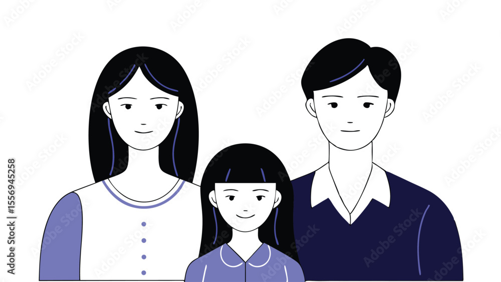 Fototapeta premium create-a-stylized-illustration-of-a-happy-family--.eps