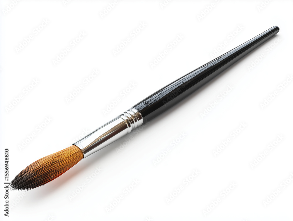 brush isolated on white background. Generative AI brush isolated on white background. Generative AI