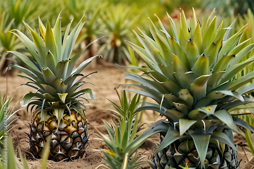 Obraz premium pineapple in the garden
