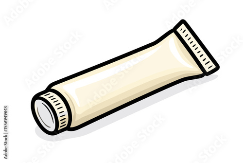 Cartoon Illustration of a Tube of Cream or Ointment for Skincare or Medical Use