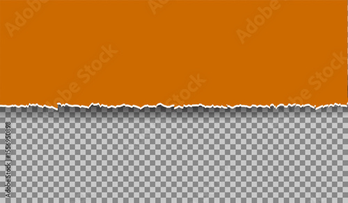 horizontal torn color paper with soft shadow. Gap ripped in Paper. Blank mockup for text or message. Creative paper template with empty space