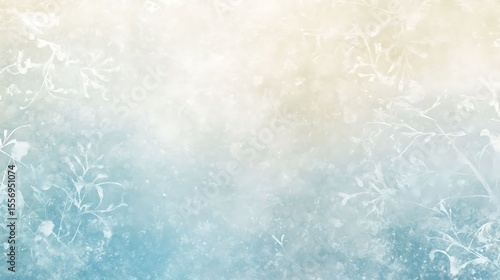 Frosty Winter Floral Background.