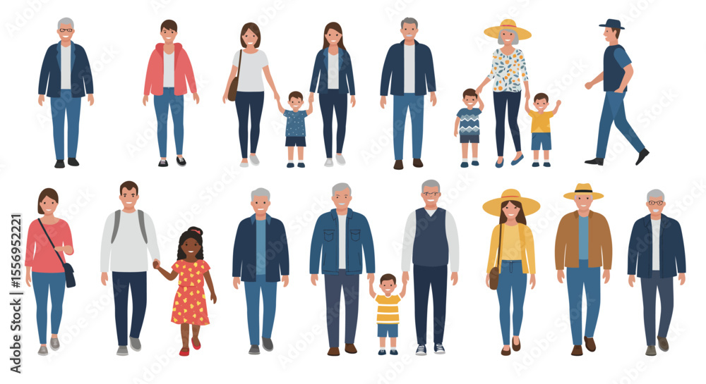 A diverse group of business people, men, and women, are shown in silhouette, walking and standing together as a team A diverse group of business people, men, and women, are shown in silhouette, walking and standing together as a team