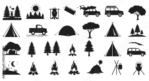 Vector illustration set of travel and vacation icons