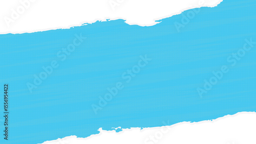 Modern Blue Comic Frame Background with White Torn Paper Border