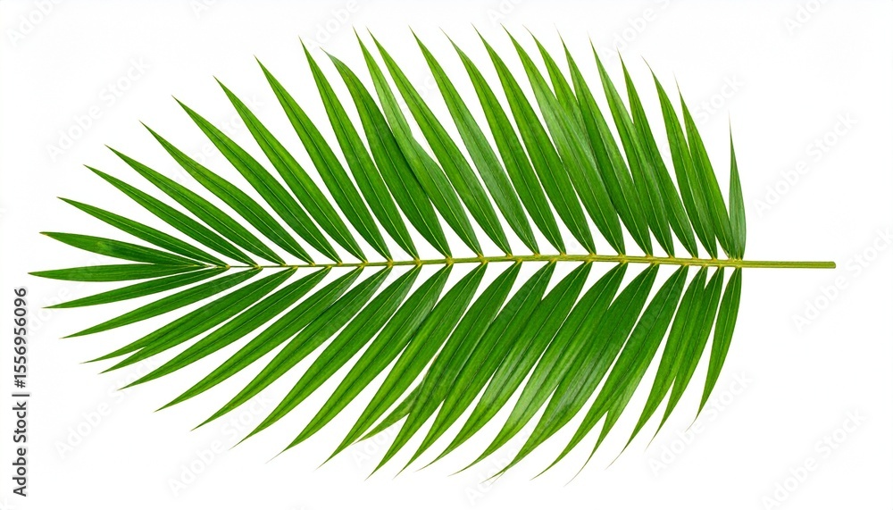 Obraz premium green leaf on white background