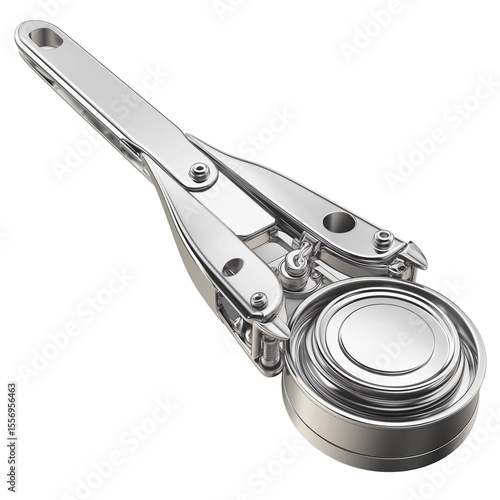 Wallpaper Mural 3D render of a metallic can - opener with a sleek design, showing a can attached, suitable for kitchen product design, packaging, and advertising materials  Torontodigital.ca