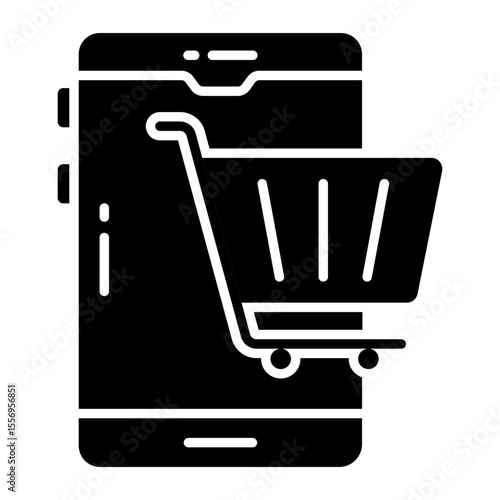 Modern design icon of mobile shopping