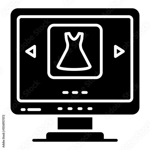 A glyph design icon of buy dress online