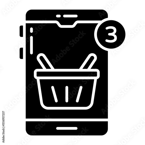 Unique design icon of mobile grocery