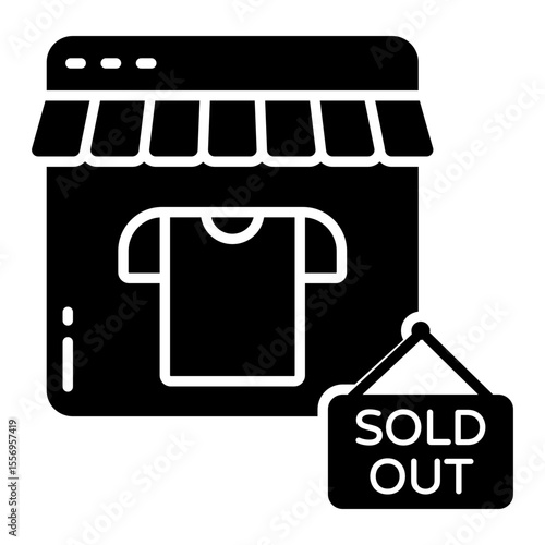Unique design icon of sold out board