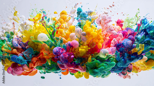 Abstract Painting with Swirling Colliding Droplets of Ink