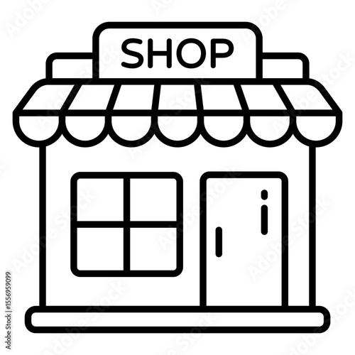 A line design icon of shop architecture