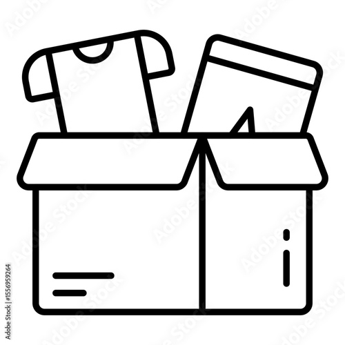 Editable design icon of shopping parcel