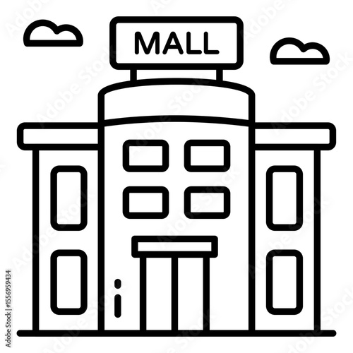 Modern design icon of shopping mall