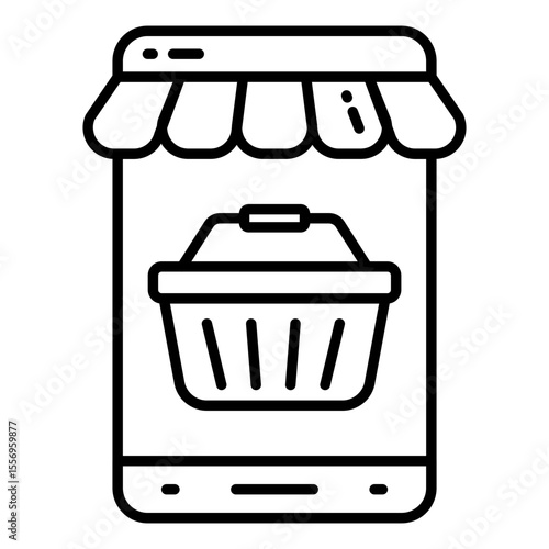 Modern design icon of mobile shopping