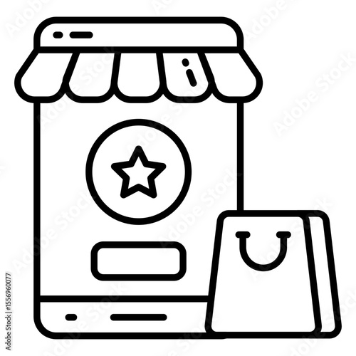 line design icon of shopping app