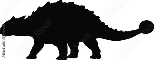 stegosaurus dinosaur, prehistoric animal, ancient creature, black silhouette, detailed, 3D render

